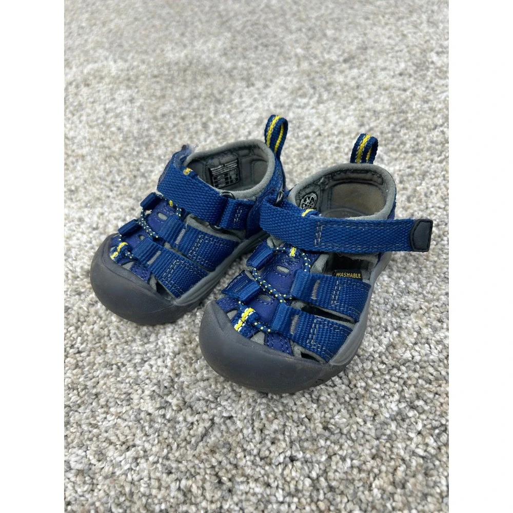 Keen Seacamp II CNX Blue Yellow Kids Sandals Size 4 Toddler 1021492 Water Shoes